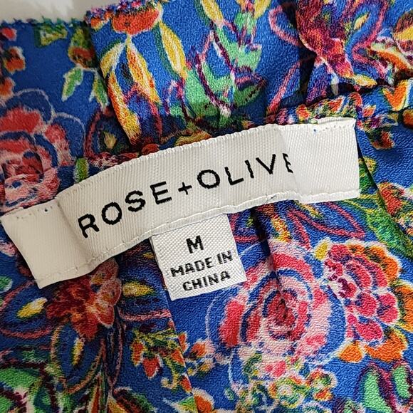 Rose + Olive Medium Floral Tank Top Blouse - Picture 3 of 5